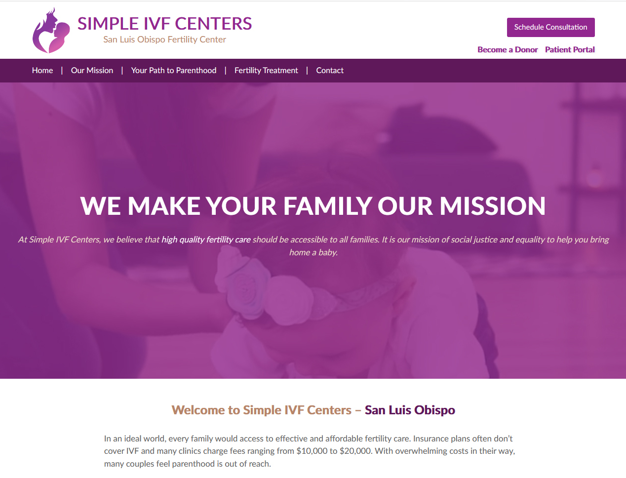 Website of previous client Dr. Steinleitner in Fresno, Bakersfield and San Luis Obispo